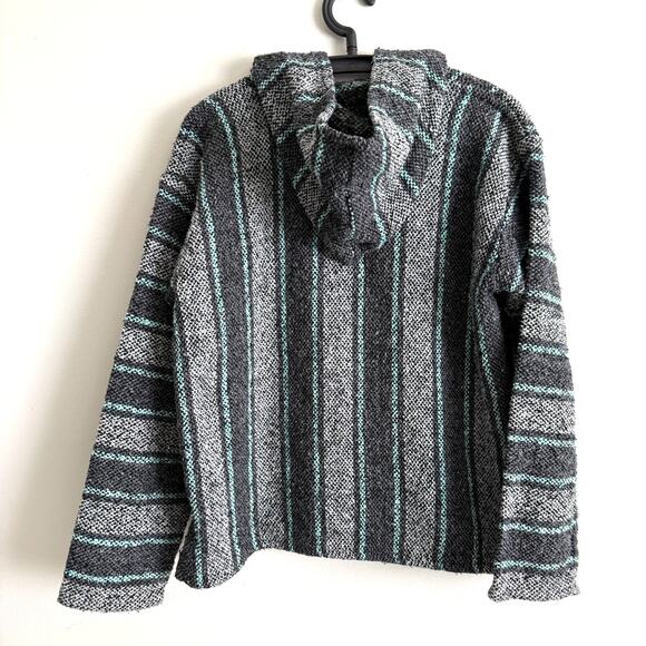 Iguana Jack Mens Sz Medium Woven Hoodie Pullover Long Sleeve Sweater Sweatshirt - Picture 2 of 10